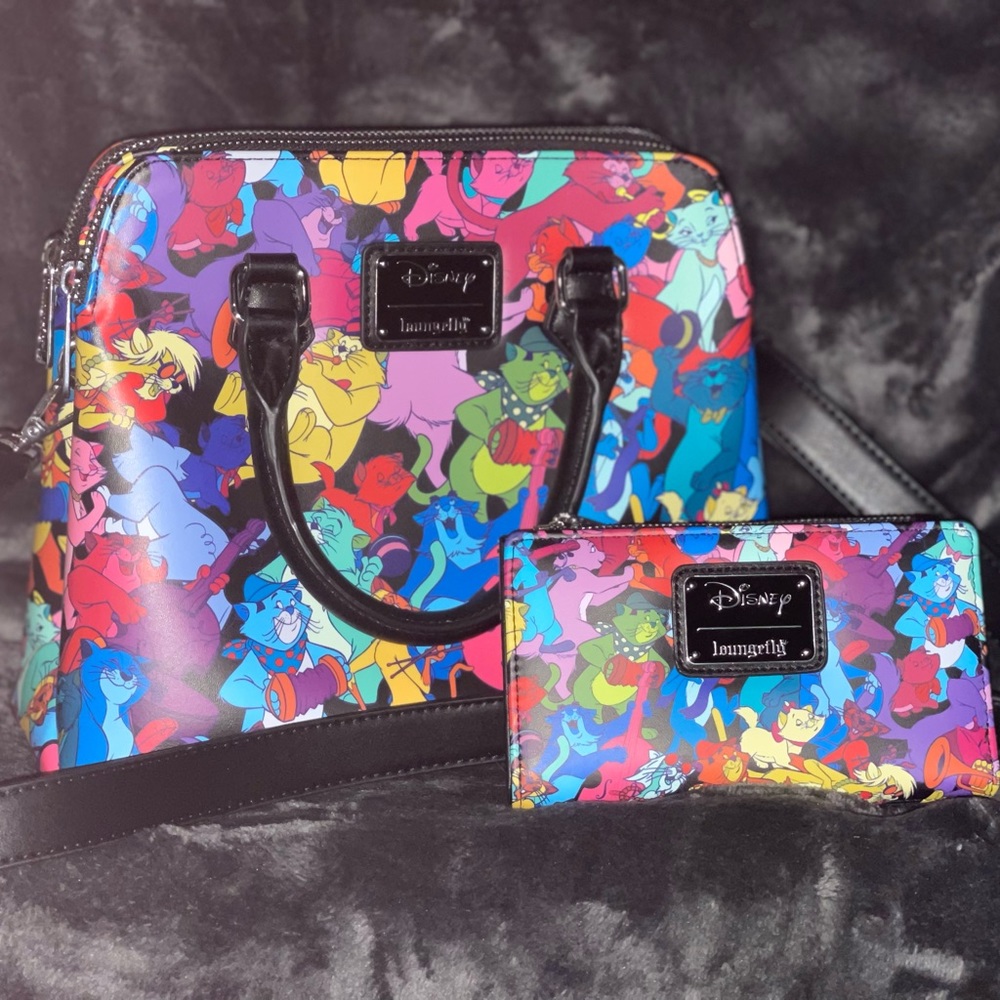 🐱 LOUNGEFLY  ARTISTOCATS 70TH ANNIVERSARY PURE W/ MATCHING WALLET 🎶